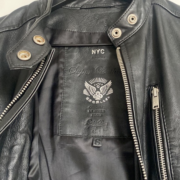 Superdry Leather Jacket - Picture 3 of 8